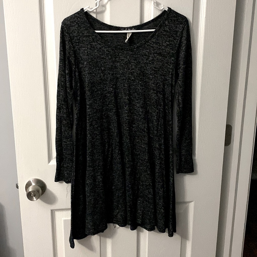 French Atmosphere Black Long Sleeve Blouse Size Large